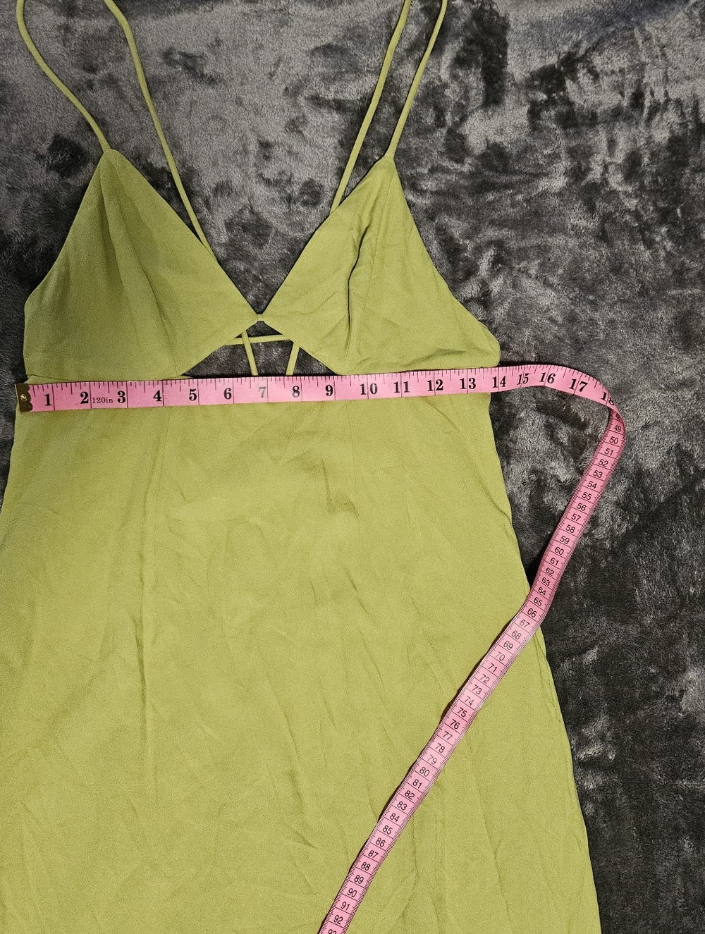 Future Collective Alani Noelle Green Triangle Top Strappy Maxi Dress POCKETS Sz6 - Picture 3 of 10